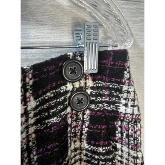 NEW‎ Plaid Tweed Mini Skirt with Side Zip Size 4 - Picture 3 of 5